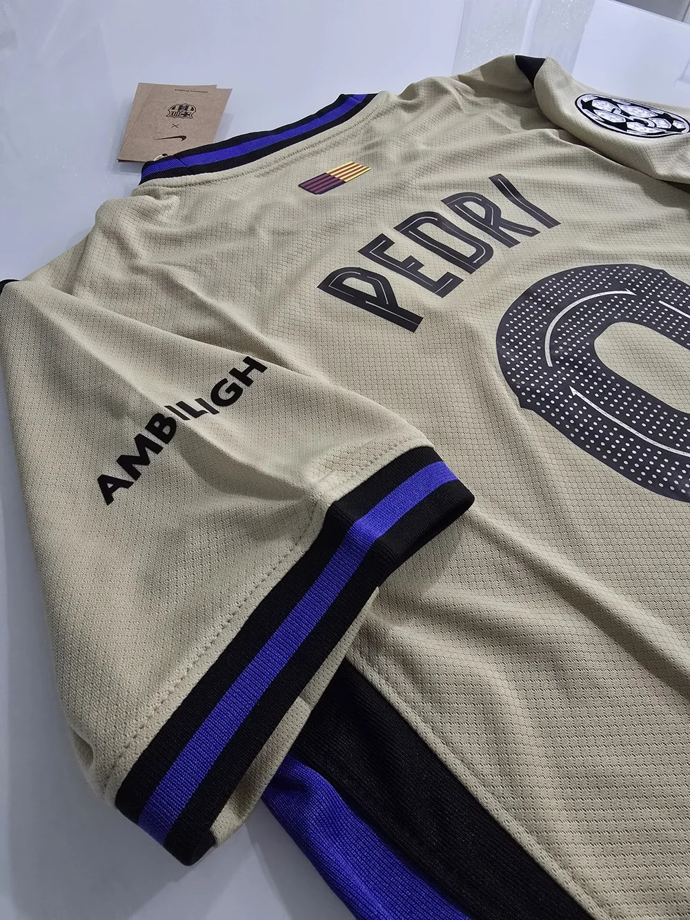 Pedri #8 Third Jersey — Beige